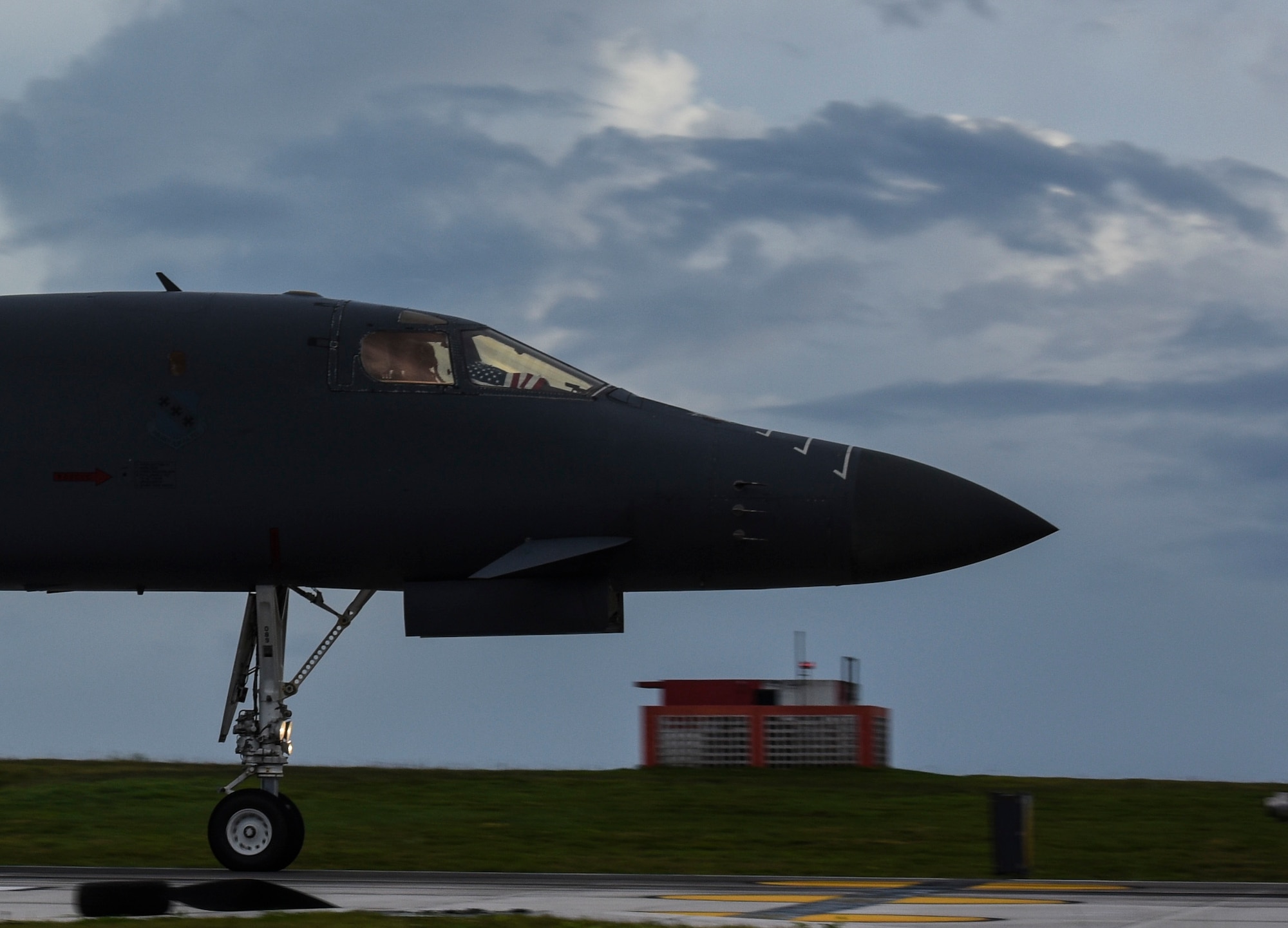 A U.S. Air Force B-1B Lancer aircraft assigned to the 9th Expeditionary Bomb Squadron, deployed from Dyess Air Force Base, Texas, takes off from Andersen Air Force Base, Guam, for a 10-hour mission, flying in the vicinity of Kyushu, Japan, the East China Sea, and the Korean peninsula, June 20, 2017. The normal/routine employment of continuous bomber presence (CBP) missions in the U.S. Pacific Command’s area of responsibility since March 2004 are in accordance with international law & are vital to the principles that are the foundation of the rules-based global operating system.  (U.S. Air Force photo/Tech. Sgt. Richard P. Ebensberger)
