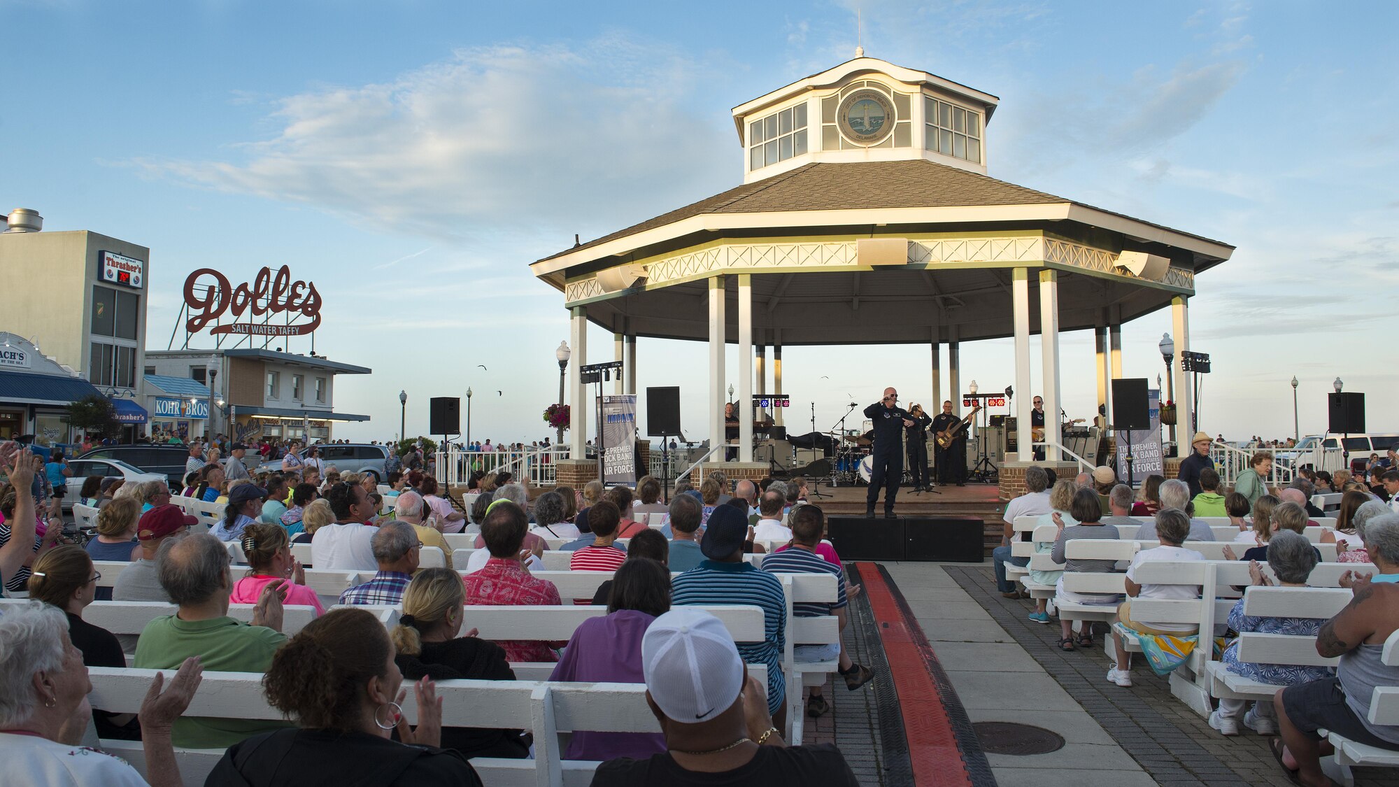 Max Impact, the premier rock band of the U.S. Air Force, performs a concert June 17, 2017, at the Rehoboth Beach Bandstand, in Rehoboth Beach, Del. Max Impact performed as part of the Bandstand’s Summer Concert Series. (U.S. Air Force photo by Senior Airman Zachary Cacicia)