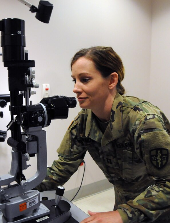 Capt. Abbey Vanderah, an optometrist assigned to Army Reserve Medical Command’s 7227th Medical Support Unit located in Columbia, Missouri, is one of approximately 25 U.S. Army Reserve Soldiers who are working in partnership with Pine Ridge Indian Health Service to provide medical care to the local tribal population. The Indian Health Service provides preventive, curative, and community health care for approximately 2.2 million American Indians and Alaska Natives in hospitals, clinics, and other settings throughout the United States.