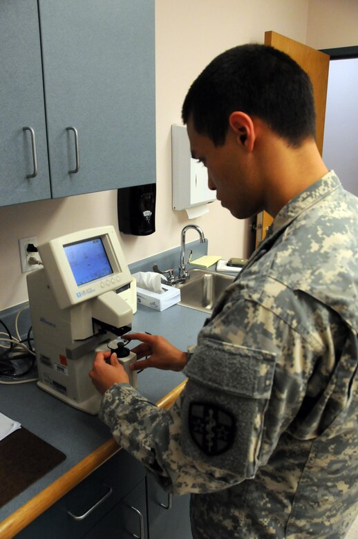 Spc. Tam Bui, an optical laboratory specialist assigned to Army Reserve Medical Command’s 7455th Medical Support Unit located in Topeka, Kansas, is one of approximately 25 U.S. Army Reserve Soldiers who are working in partnership with Pine Ridge Indian Health Service to provide medical care to the local tribal population. The Indian Health Service provides preventive, curative, and community health care for approximately 2.2 million American Indians and Alaska Natives in hospitals, clinics, and other settings throughout the United States.