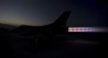 An F-16 Fighting Falcon assigned to the 555th Expeditionary Fighter Squadron performs an afterburner run at Bagram Airfield, Afghanistan, June 16, 2017. Conducting afterburner runs enables maintainers to discover possible problems with the engine that may not be detectable through regular inspections. (U.S. Air Force photo by Staff Sgt. Benjamin Gonsier) 