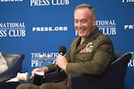 Marine Corps Gen. Joseph F. Dunford Jr., chairman of the Joint Chiefs of Staff, responds to audience questions from moderator Jeff Ballou, the 110th President of the National Press Club, during a luncheon at the NPC building in Washington, D.C., June 19, 2017. Dunford discussed important issues facing the U.S. military, such as the latest strategy for defeating the Islamic State and other terrorist groups, challenges from North Korea, cyber warfare, weapons acquisition, and recruiting and strengthening U.S. alliances. 