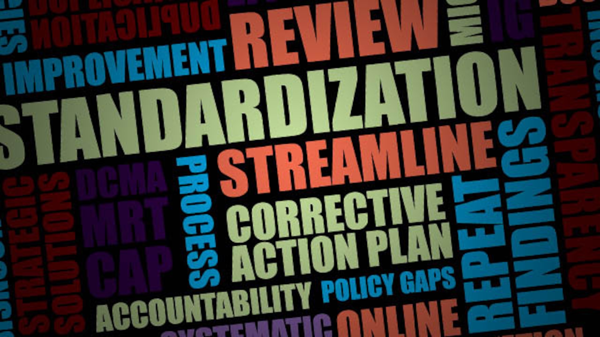 Approximately every three to four years, Defense Contract Management Agency’s contract management offices undergo a mission review to ensure policy compliance and mission objectives, are supported by the most efficient and effective methodologies and processes. (DCMA graphic by Stephen Hickok)