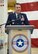 Brig. Gen. Tom Miller gives his remarks as the newest commander of the Oklahoma City Air Logistics Complex June 16. Air Force Sustainment Center Commander Lt. Gen. Lee K. Levy II presided over the change of command ceremony in which Maj. Gen. Mark K. Johnson relinquished command to Miller, who was previously the vice commander of the AFSC. Miller will lead a 9,800 personnel team responsible for $3 billion in revenue. The complex performs programmed depot maintenance on the KC-135, B-1B, B-52, E-3 and Navy E-6 aircraft, as well as maintenance, repair and overhaul of F100, F101, F107, F108, F110, F117, F118, F119, F135, F137 and TF33 engines for the Air Force, Navy and foreign military sales. Miller will also be responsible for the maintenance, repair and overhaul of Air Force and Navy aircraft components and the development and sustainment of a portfolio of mission critical software.