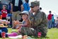 Army Staff Sgt. David Riley, assigned to the 109th Transportation Company, 17th Combat Sustainment Support Battalion, U.S. Army Alaska, holds his son Finley Riley, 18-months-old, at the annual Military Appreciation Week picnic at the Joint Base Elmendorf-Richardson, Alaska, Buckner Fitness Center fields June 16, 2017.  Several organizations came together to provide a variety of family-fun activities such as competitive sporting events for the adults, face painting and bouncy houses for the children in addition to the Anchorage Chamber of Commerce-provided food and music during the annual event.