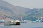 The Spearhead-class joint high speed vessel USNS Millinocket (JHSV 3) transits Subic Bay behind the Arleigh Burke-class guided-missile destroyer USS Sterett (DDG 104), June 18, 2017. Sterett is part of the Sterett-Dewey Surface Action Group and is the third deploying group operating under the command and control construct called 3rd Fleet Forward.