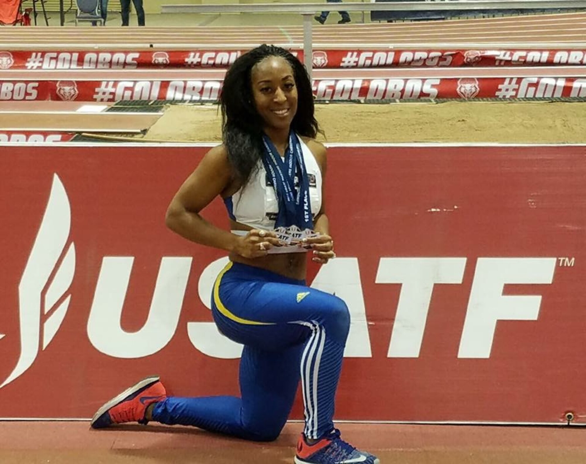 MSgt LaTisha Moulds is schedule to compete in the Air Command Track and Field Championships June 16-23 at Ramstein Air Base, Germany. Although not stationed in Europe, she was selected to participate as a member of the United States Air Forces in Europe track and field team. 