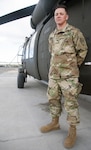 Nevada Army National Guard Sgt. Sam Hunt, an electrician with G Company, 2/238th General Support Aviation Battalion on the flight line at the Army Aviation Support Facility in Stead, Nev., May 12, 2017. Hunt is the first openly transgender Soldiers of the Nevada National Guard.