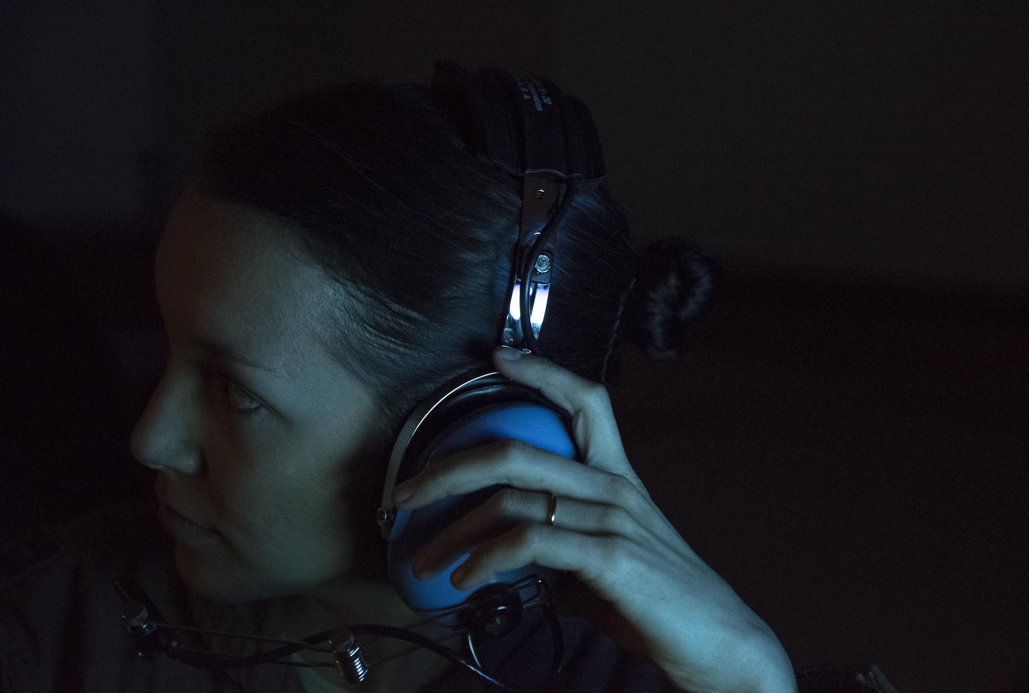 U.S. Air Force Capt. Jaclyn Dzieciolowski, the 610 Air Control Flight operations training officer and senior director, directs aircraft during a RED FLAG-Alaska 17-2 mission, at Eielson Air Force Base, Alaska, June 20, 2017. The shop supported the U.S. and its allies during the large-force exercise and provided battle management command and control to the coalition forces who participated. They worked together with pilots in order to provide tactical advantages in the playing field in order to further enhance the Air Force’s capabilities to dominate in air and cyberspace. (U.S. Air Force photo by Airman 1st Class Sadie Colbert)