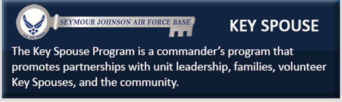 A Key Spouse crisis training course was held on June 15, 2017, at the Airman and Family Readiness Center at Seymour Johnson Air Force Base, North Carolina. A Key Spouse can be a military spouse, a military member, a civilian or any other individual appointed by the unit commander. 
(Courtesy graphic by Seymour Johnson Air Force Base Airman and Family Readiness Center)
