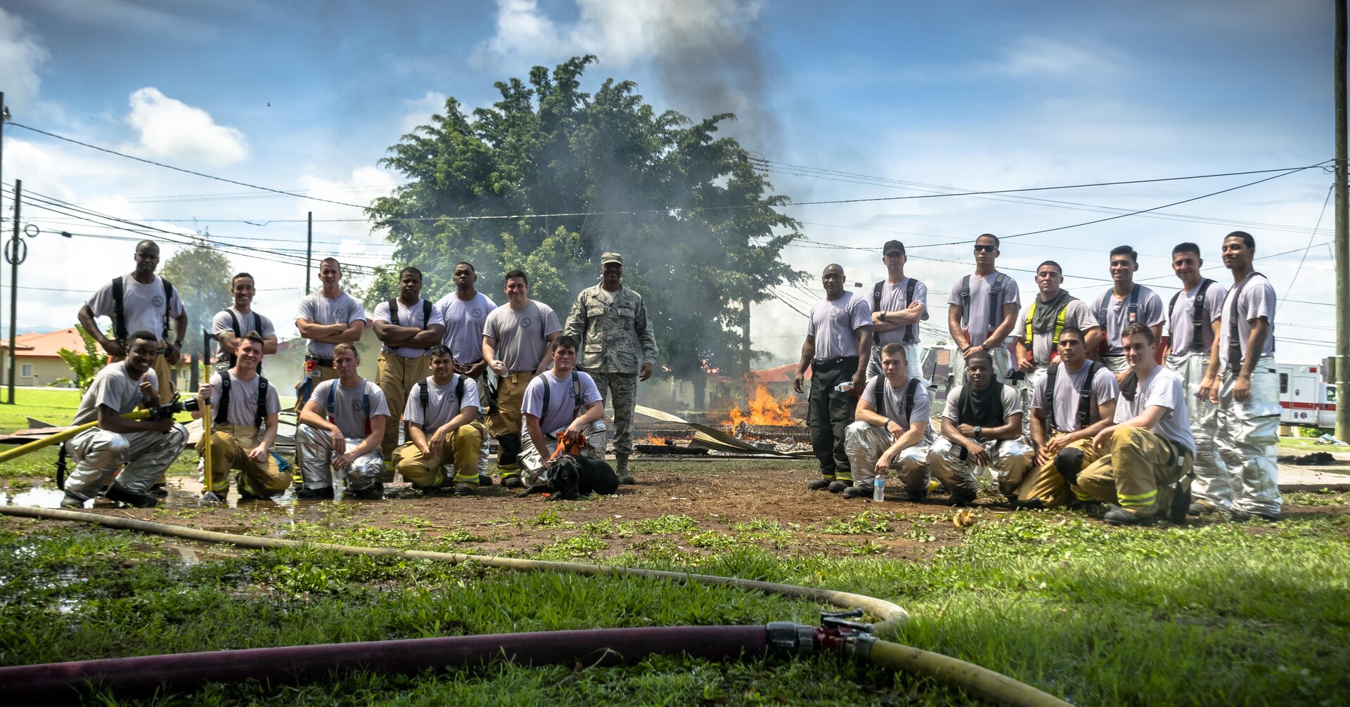 The 612th Air Base Squadron Fire Department host a public fire training at Soto Cano Air Base, June 16, 2017. 