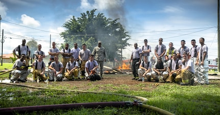 The 612th Air Base Squadron Fire Department host a public fire training at Soto Cano Air Base, June 16, 2017. 