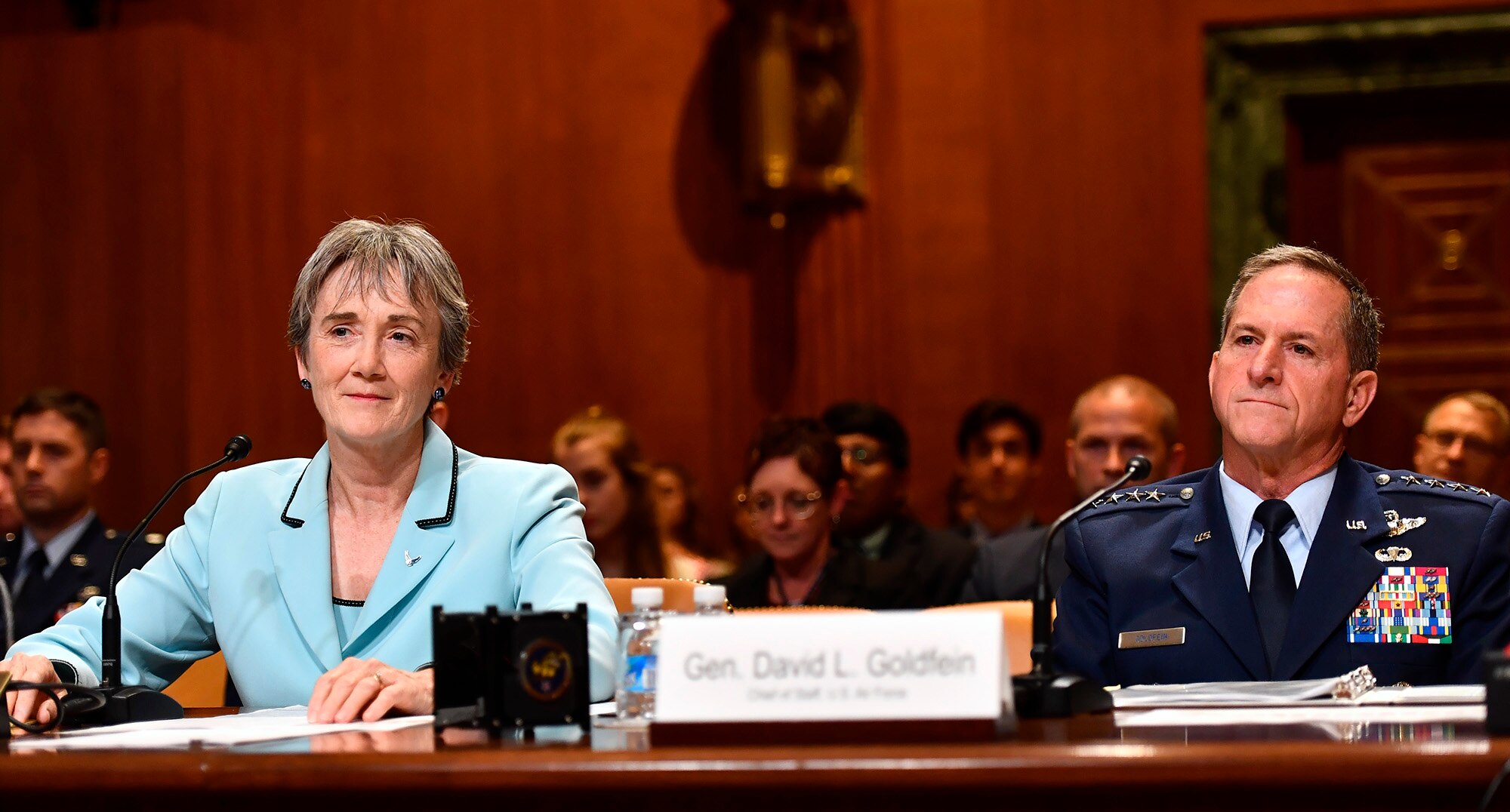 Secretary of the Air Force Heather Wilson and Air Force Chief of Staff Gen. David Goldfein testify before the Senate Appropriations Committee for Defense June 21, 2017, in Washington, D.C.  The subcommittee hearing was held to discuss the fiscal year 2018 budget request for the Air Force. (U.S. Air Force photo/Scott M. Ash)