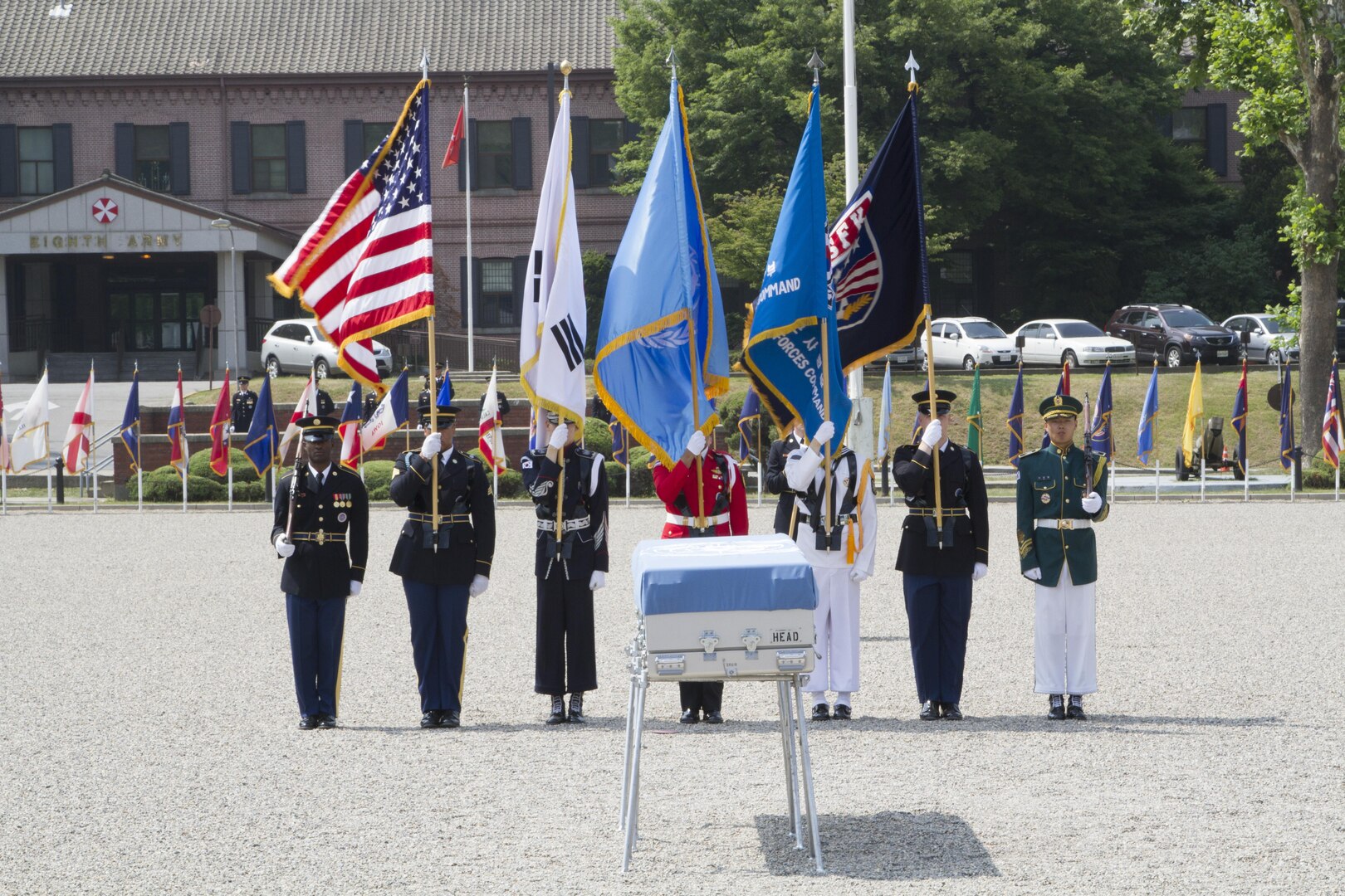Ministry of National Defense and United Nations Command hosted a repatriation ceremony at U.S. Army Garrison Yongsan, Republic of Korea, June 22. Service members attended the ceremony to bid farewell to a fallen hero who fought during the Korean War. 
 One set of remains was repatriated today and will be transferred to Defense POW/MIA Accounting Agency for further identification.
