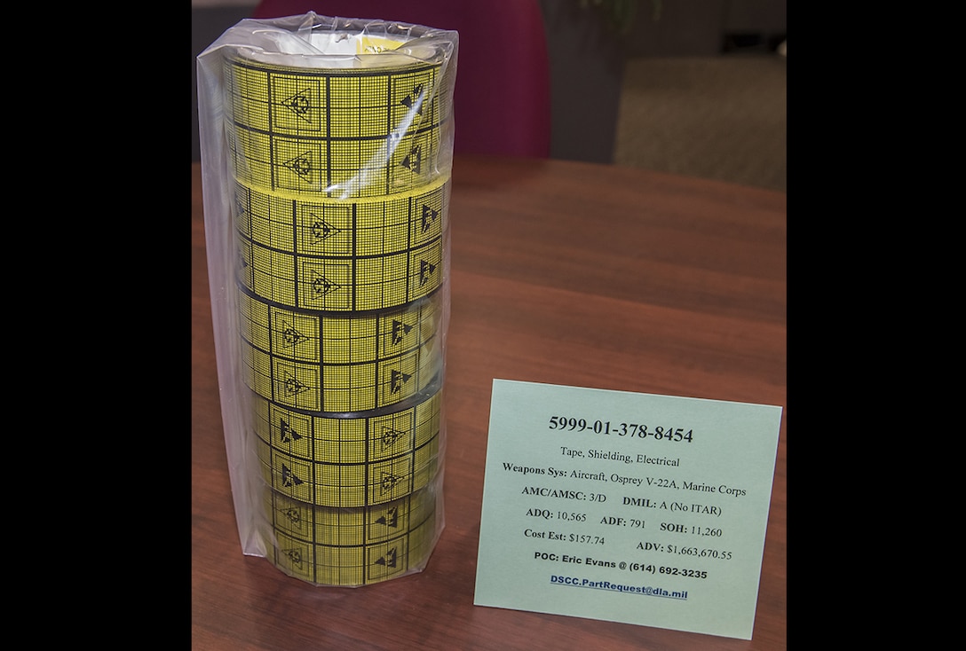 5999-01-378-8454 Tape, Shielding, Electrical - Weapons System: Aircraft Osprey V-22A, Marine Corps - AMC/AMSC: 3/D - DMIL: A (no ITAR) - ADQ: 10,565 - ADF: 791 - SOH: 11,260 - Cost estimate: $157.74 - Advance: $1,663,670.55 - dscc.partrequest@dla.mil