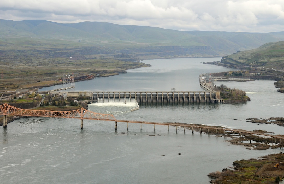 The Dalles Lock and Dam is located 192 miles from the mouth of the Columbia River. The spillwall was constructed in 2010 to help guide juvenile fish away from shallow areas where predators waited and into the deeper part of the river.