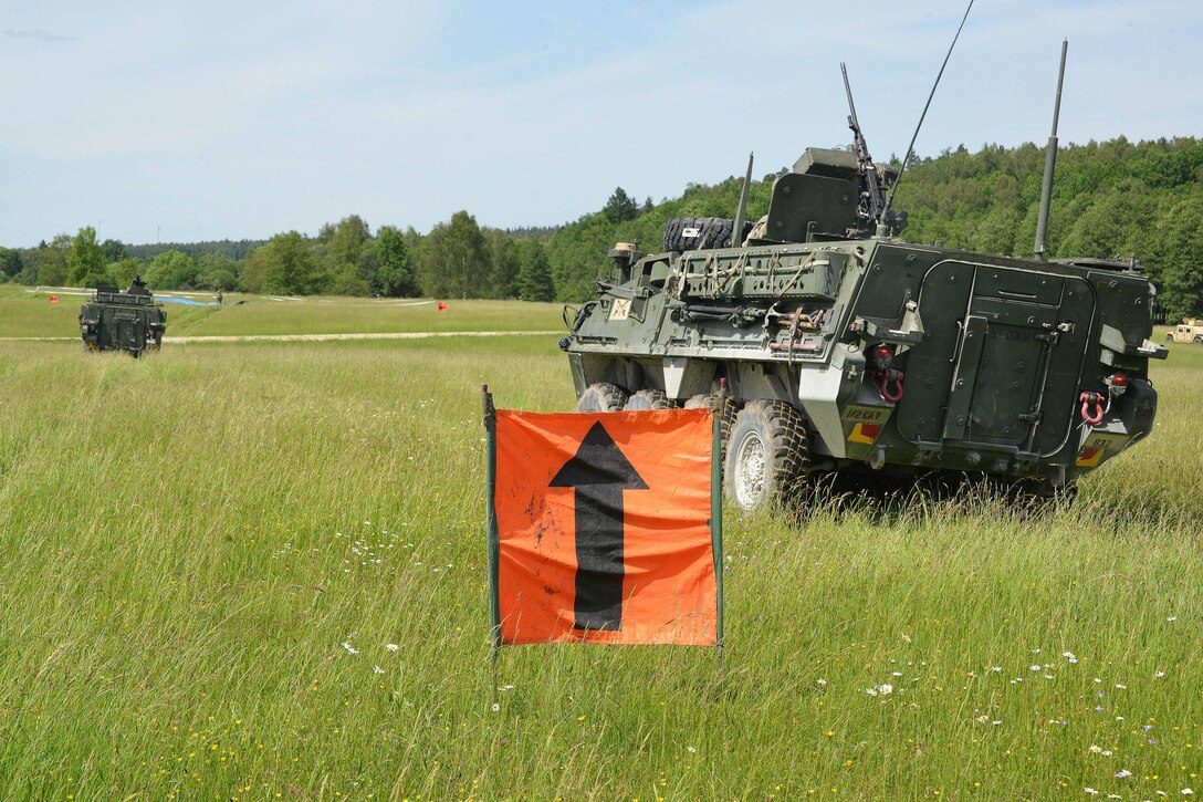 The 2nd Cavalry Regiment and the Regimental Engineer Squadron host the demonstration of a Wet Gap Crossing in preparation for Exercise Saber Guardian 17 in Grafenwoehr, Germany, June 8, 2017. Exercise Saber Guardian 17 is a European Command, U.S. Army Europe-led annual exercise taking place in Hungary, Romania and Bulgaria in the summer of 2017. This exercise involves more than 25,000 service members from over 20 ally and partner nations. The largest of the Black Sea Region exercises, Saber Guardian 17 is a premier training event for U.S. Army Europe and participating nations that will build readiness and improve interoperability under a unified command, executing a full range of military missions to support the security and stability of the Black Sea Region. Army photo by Gertrud Zach