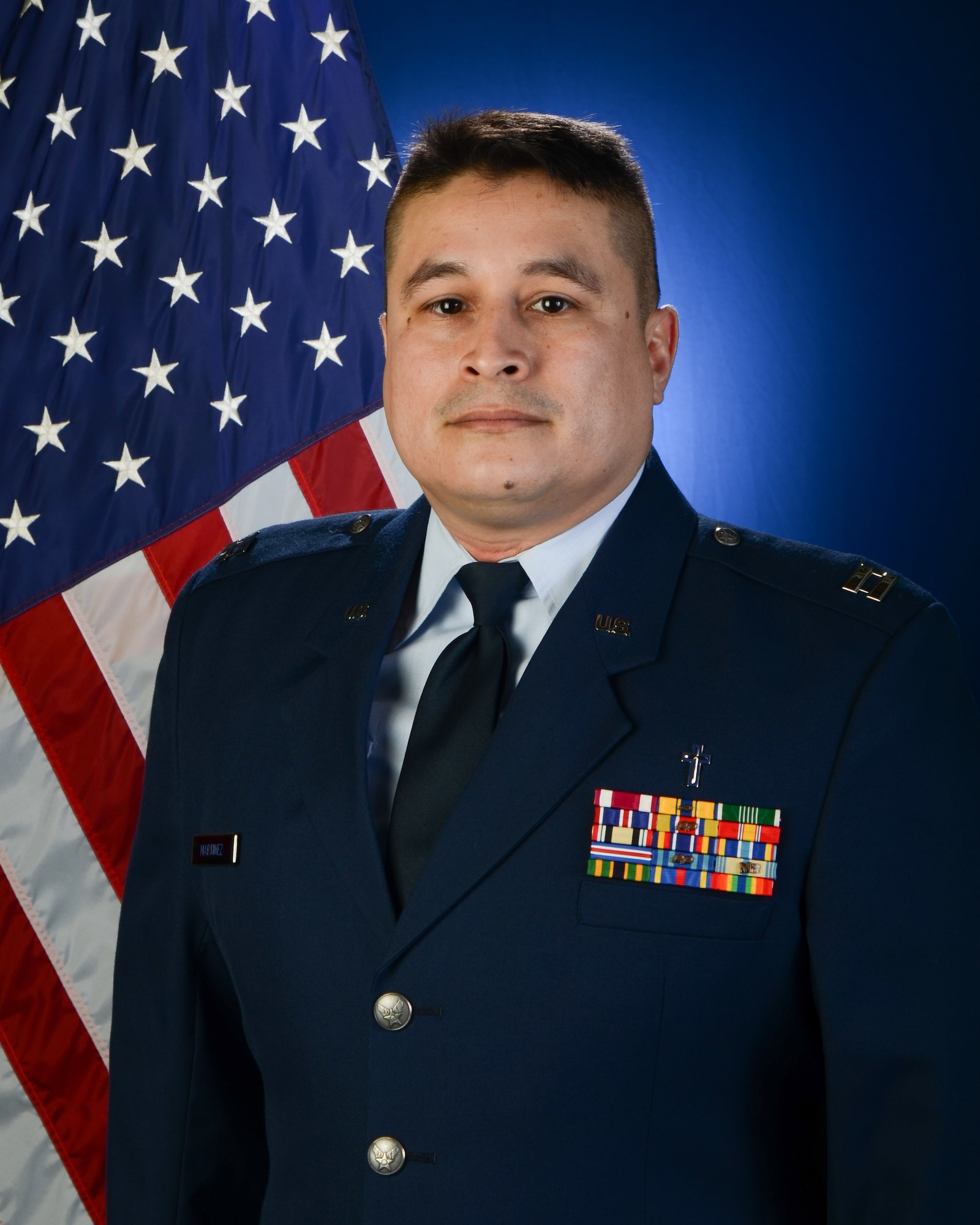The official portrait of U.S. Air Force Capt. Jose Martinez, a chaplain with the 139th Airlift Wing, Missouri Air National Guard.(U.S. Air National Guard photo by: Staff Sgt. Patrick P. Evenson/Released)