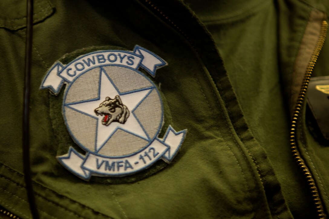U.S. Marine Corps Maj. John Smith, a safety officer with 4th Marine Aircarft Wing, Marine Forces Reserve wears the Marine Fighter Attack Squadron 112 patch during the Tactical Training Exercise Control Group Assault Course and Air Assault Course during Integrated Training Exercise 4-17 at Twentynine Palms, California on June 19th, 2017. Marines with 2nd Battalion, 25th Marine Regiment, 4th Marine Division, MARFORRES, went through the courses to prepare for the battalion final exercise of ITX 4-17. (U.S. Marine Corps photo by Lance Cpl. Imari J. Dubose)