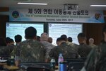 Senior logistics leaders from across the Korean Peninsula gathered with the Republic of Korean Transportation Command and Korea Railroad (KORAIL) representatives for the 5th Combined Movement Control Tactical Discussion at the KORAIL headquarters, June 20, 2017. Discussions focused on movement control ranging from the strategic to the tactical level. 