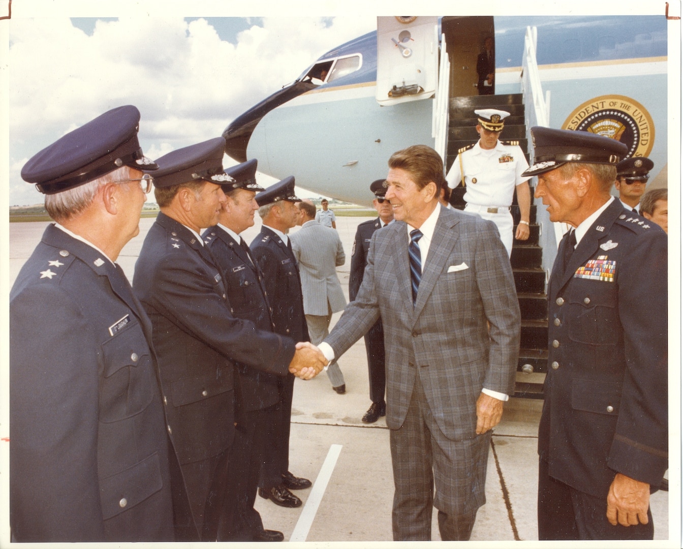 President Ronald Reagan arrived at then-Kelly Air Force Base, San Antonio,Texas Nov. 14, 1981 seeking a short reprieve from the strains of Washington, D.C.