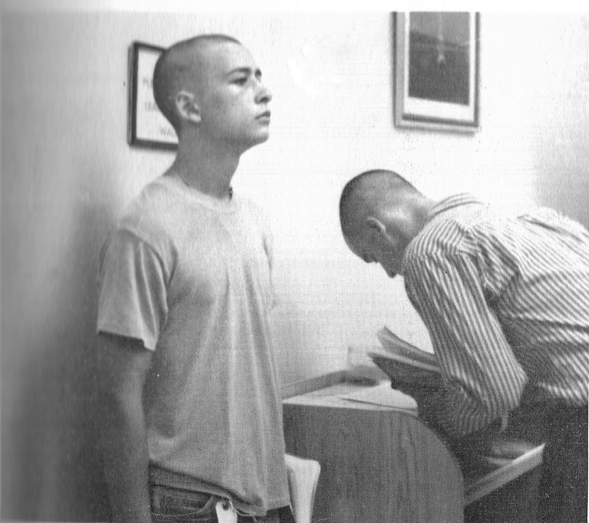 Then-Airman Basic Christopher Schumann stands at attention during Basic Military Training at Lackland Air Force Base, Texas, in 1985. Lt. Col. Schumann is now the staff judge advocate at Royal Air Force Lakenheath, England. (Courtesy photo)