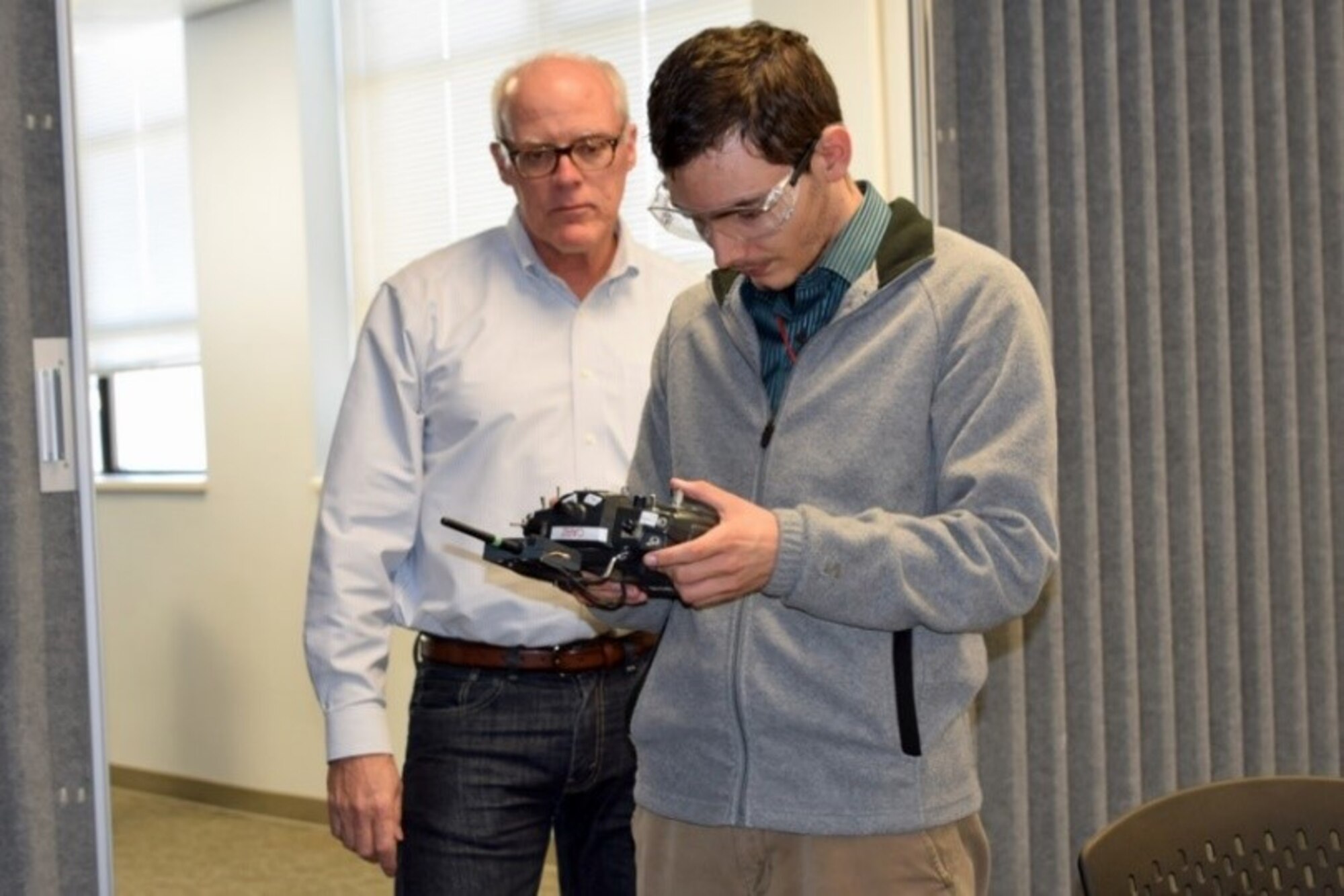 AFIT faculty member Dr. David Jacques mentors SUCCESS Program intern John Wintersohle. (Courtesy photo)