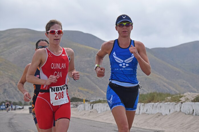 When Maj. Jamie Turner (right) is not serving in uniform as a Reservist in the 317th Airlift Squadron flying C-17 Globemaster IIs, or as a FedEx pilot as a civilian, she represents the Air Force in triathlons around the world. Turner was recently selected with a hand full of other athletes to represent the United States at the 19th Annual CISM World Military Championship August 2017 in Warendorf, Germany. The competition, sponsored by the Conseil International du Sports Militaire, is held every four years, in the spirit of the Olympics. (Courtesy Photo)
