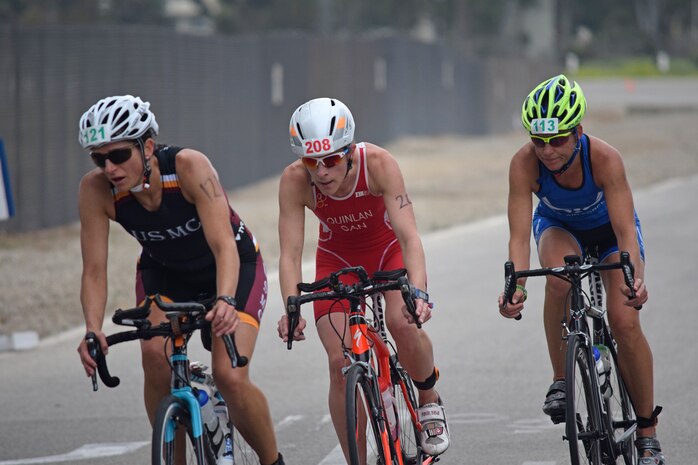 When Maj. Jamie Turner (right) is not serving in uniform as a Reservist in the 317th Airlift Squadron flying C-17 Globemaster IIs, or as a FedEx pilot as a civilian, she represents the Air Force in triathlons around the world. Turner was recently selected with a hand full of other athletes to represent the United States at the 19th Annual CISM World Military Championship August 2017 in Warendorf, Germany. The competition, sponsored by the Conseil International du Sports Militaire, is held every four years, in the spirit of the Olympics. (Courtesy Photo)
