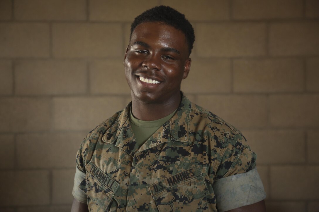 Cpl. Rapheal Trammell, food service specialist, Headquarters Battalion, is currently on a board for Non-Commissioned Officer of the Year for all food service specialists across the Marine Corps. Trammell is also teaching himself Japanese by watching anime and beginner-level Japanese language videos on YouTube. (U.S. Marine Corps photo by Cpl. Medina Ayala-Lo)