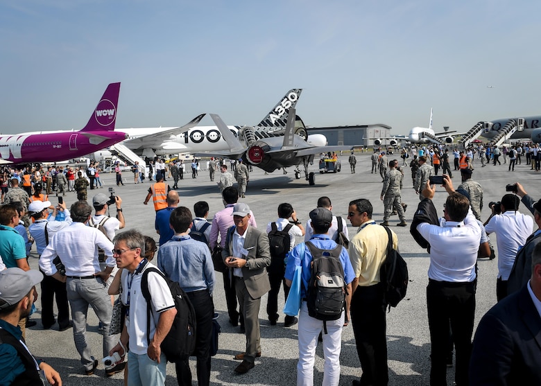 An F-35A Lightning II from Hill Air Force Base, Utah, is towed out of the public viewing corral so it can be prepped to fly an aerial demonstration at Le Bourget Airport, France for the Paris Air Show, June 21, 2017. The Paris Air Show offers the U.S. a unique opportunity to showcase their leadership in aerospace technology to an international audience. By participating, the U.S. hopes to promote standardization and interoperability of equipment with their NATO allies and international partners. This year marks the 52nd Paris Air Show and the event features more than 100 aircraft from around the world. (U.S. Air Force photo/ Tech. Sgt. Ryan Crane)