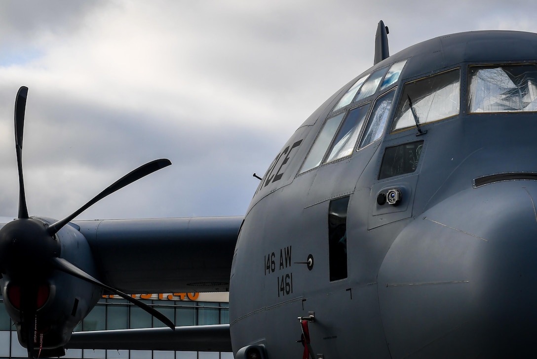 A C-130J Super Hercules from Channel Islands, California, is on display at Le Bourget Airport, France during the Paris Air Show, June 23, 2017. The Paris Air Show offers the U.S. a unique opportunity to showcase their leadership in aerospace technology to an international audience. By participating, the U.S. hopes to promote standardization and interoperability of equipment with their NATO allies and international partners. This year marks the 52nd Paris Air Show and the event features more than 100 aircraft from around the world. (U.S. Air Force photo/ Tech. Sgt. Ryan Crane)