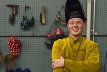 Airman 1st Class Wayne Lee, 628th Civil Engineer Squadron structural apprentice, stands in front of his welding equipment at Joint Base Charleston, S.C., June 23, 2017. Lee, along with ten other 628th CES structures members, is responsible for maintaining base structures, such as buildings and other government property.