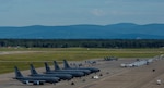 U.S. Air Force aircraft sit on the flight line during RED FLAG-Alaska 17-2 June 19, 2017, at Eielson Air Force Base, Alaska. RED FLAG-Alaska provides an optimal training environment in the Indo-Asia Pacific Region and focuses on improving ground, space, and cyberspace combat readiness and interoperability for U.S. and international forces. 