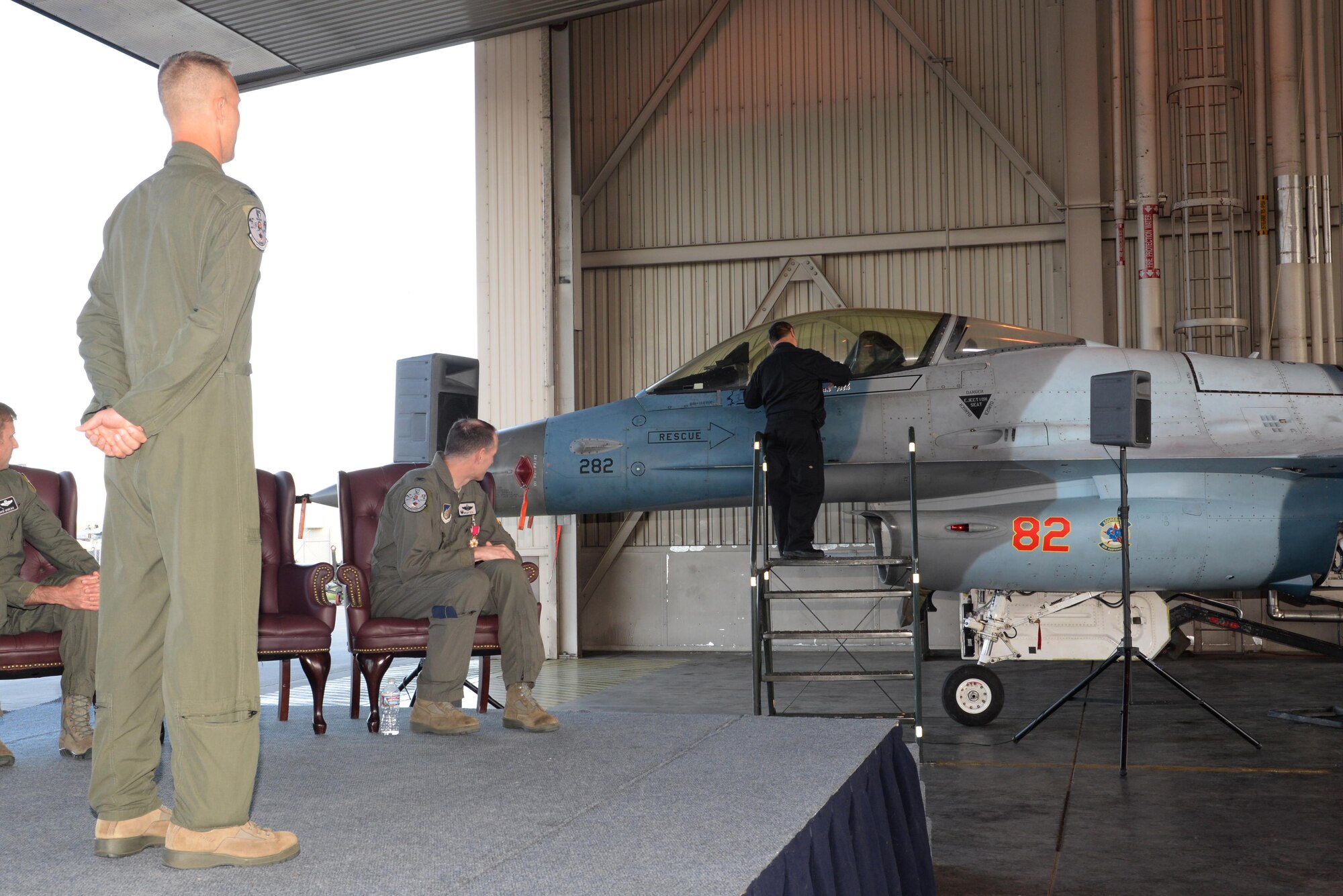 Eielson’s 354th Operations Group (OG) held their change of command ceremony June 26, 2017, at Eielson Air Force Base, Alaska. Col. Brian “Burnt” Toth, the 354th OG commander, relinquished his command to Col. Jacob “Snake” Trigler, the new 354th OG commander. Toth will be retiring from the Air Force, and his absence will be felt not only across the 354th Fighter Wing, but across the Air Force. (U.S. Air Force photo by Airman 1st Class Cassandra Whitman)