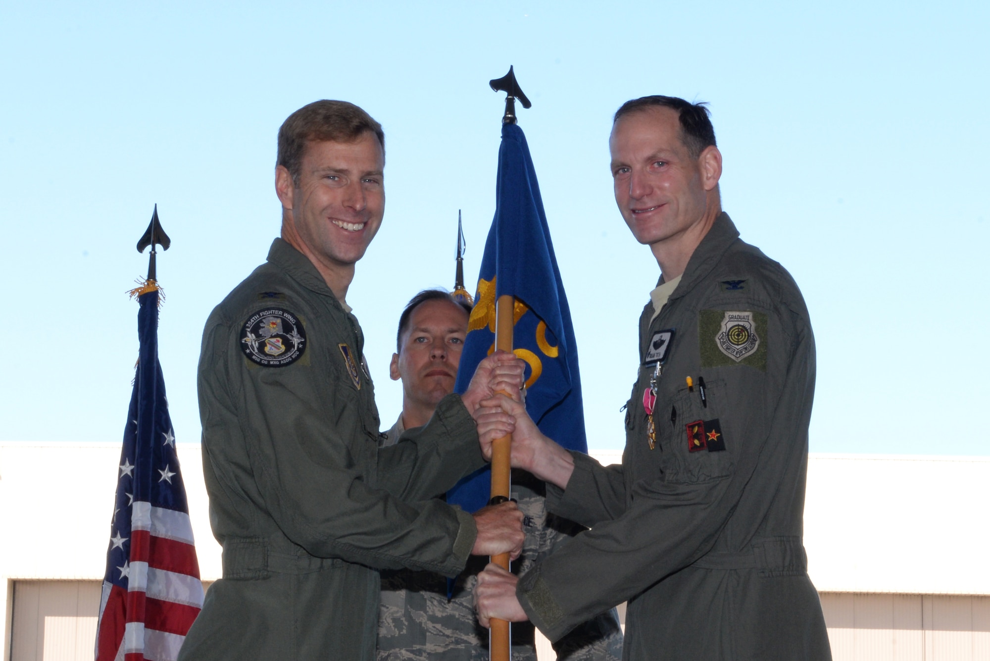 Eielson’s 354th Operations Group (OG) held their change of command ceremony June 26, 2017, at Eielson Air Force Base, Alaska. Col. Brian “Burnt” Toth, the 354th OG commander, relinquished his command to Col. Jacob “Snake” Trigler, the new 354th OG commander. Toth will be retiring from the Air Force, and his absence will be felt not only across the 354th Fighter Wing, but across the Air Force. (U.S. Air Force photo by Airman 1st Class Cassandra Whitman)