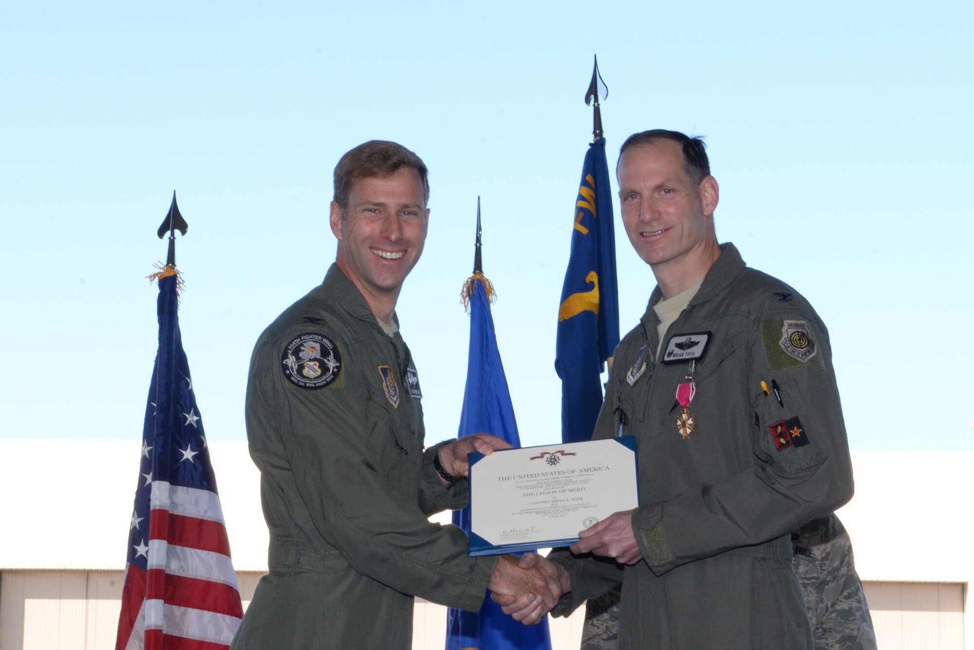 Eielson’s 354th Operations Group (OG) held their change of command ceremony June 26, 2017, at Eielson Air Force Base, Alaska. Col. Brian “Burnt” Toth, the 354th OG commander, relinquished his command to Col. Jacob “Snake” Trigler, the new 354th OG commander. Toth will be retiring from the Air Force, and his absence will be felt not only across the 354th Fighter Wing, but across the Air Force. (U.S. Air Force photo by Airman 1st Class Cassandra Whitman)