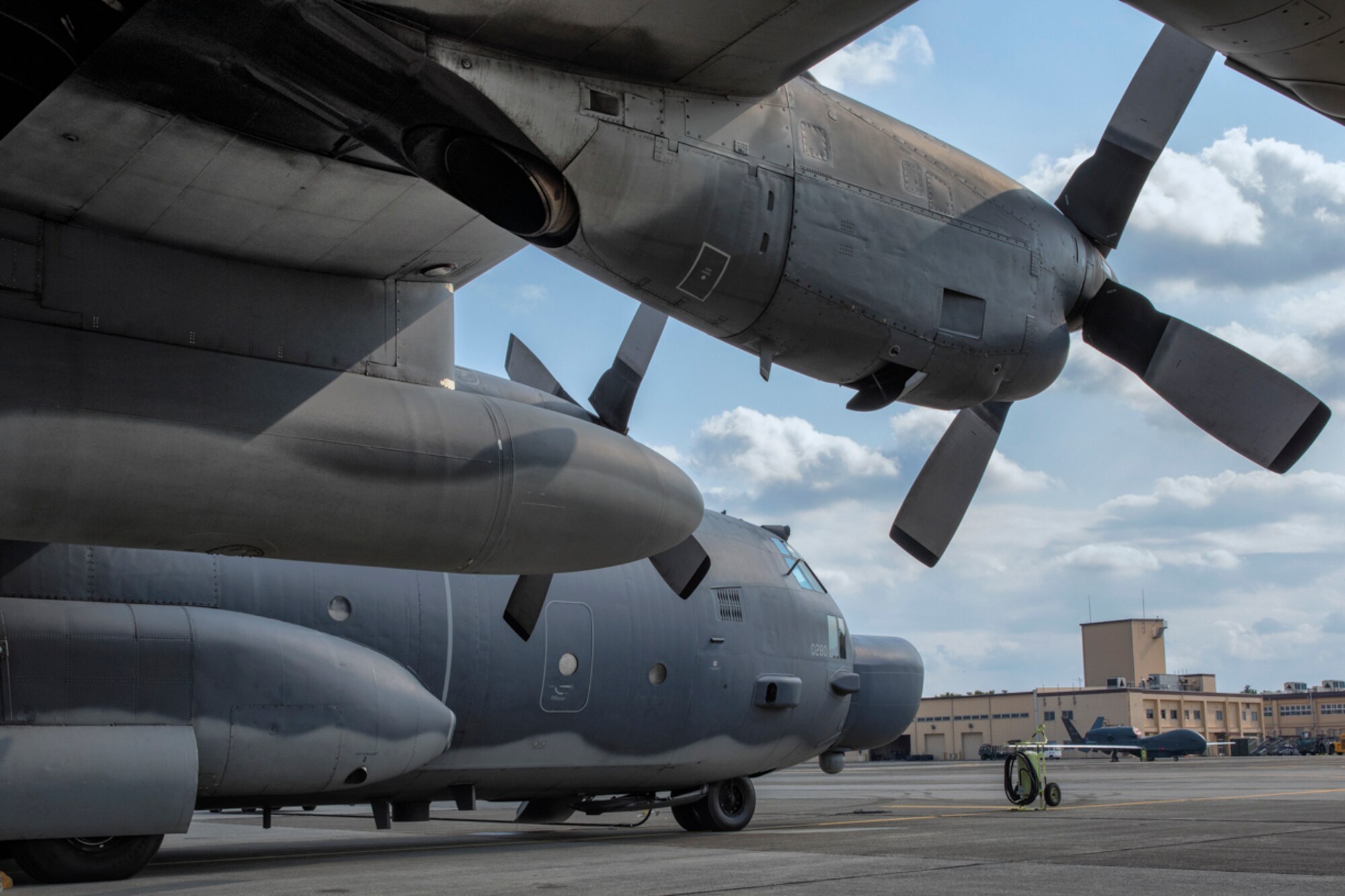 A U.S. Air Force MC-130H Combat Talon II assigned to the 353rd Special Operations Group sits on the flightline at Yokota Air Base, Japan, June 15, 2017, during Exercise Teak Jet. Exercise Teak Jet is a joint combined exchange training (JCET) focused on improving interoperability between the U. S. Air Force and Japan Air Self-Defense Force. (U.S. Air Force photo by Yasuo Osakabe)