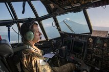 A pilot from the 353rd Special Operations Group flies near Mount Fuji, Japan, June 19, 2017, during Exercise Teak Jet. Exercise Teak Jet is a joint combined exchange training (JCET) focused on improving interoperability between the U.S. Air Force and Japan Air Self-Defense Force. (U.S. Air Force photo by Yasuo Osakabe)