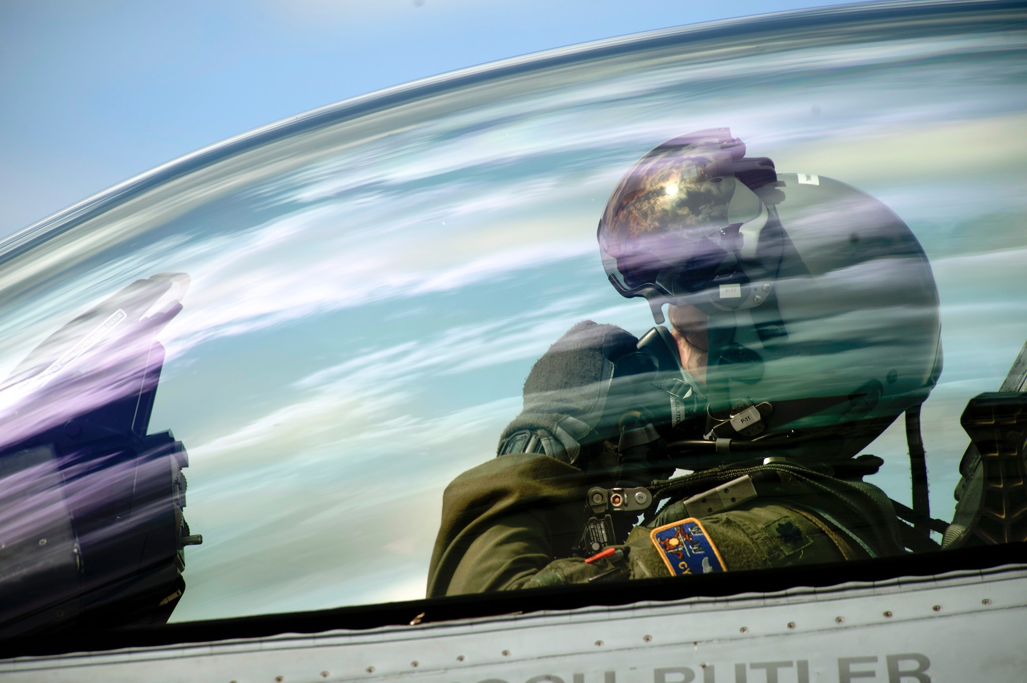 U.S. Air Force Lt. Col. Ryan Ley, fighter pilot assigned to the 14th Fighter Squadron prepares for a flight on an F-16 during RED FLAG-Alaska 17-2 June 16, 2017, at Eielson Air Force Base, Alaska. RED FLAG-Alaska provides an optimal training environment in the Indo-Asia Pacific Region and focuses on improving ground, space, and cyberspace combat readiness and interoperability for U.S. and international forces.  (U.S. Air Force photo by Airman 1st Class Haley D. Phillips)