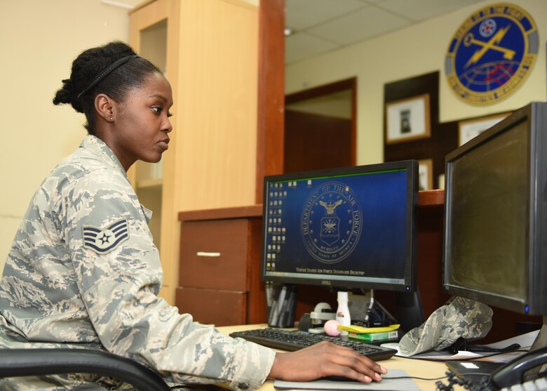 ROCK SOLID WARRIOR: This week's Rock Solid Warrior is Staff Sgt. Marc Ferguson, the Command Support Staff Administrator with the 386th Expeditionary Logistics Readiness Squadron, deployed from Homestead Air Reserve Base, Fla. The Rock Solid Warrior program is a way to recognize and spotlight the Airmen of the 386th Air Expeditionary Wing for their positive impact and commitment to the mission. (U.S. Air Force photo by Tech. Sgt. Jonathan Hehnly)