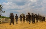 U.S. Marines assigned to Marine Wing Support Squadron (MWSS) 171, based out of Marine Corps Air Station Iwakuni, conduct a security patrol during exercise Eagle Wrath 2017 at Combined Arms Training Center Camp Fuji, Japan, June 17, 2017. Eagle Wrath 2017 is a two-week training evolution focusing on air base ground defense, establishing forward operating bases and forward arming and refueling points in an austere environment as a way to support Marine Aircraft Group 12. 