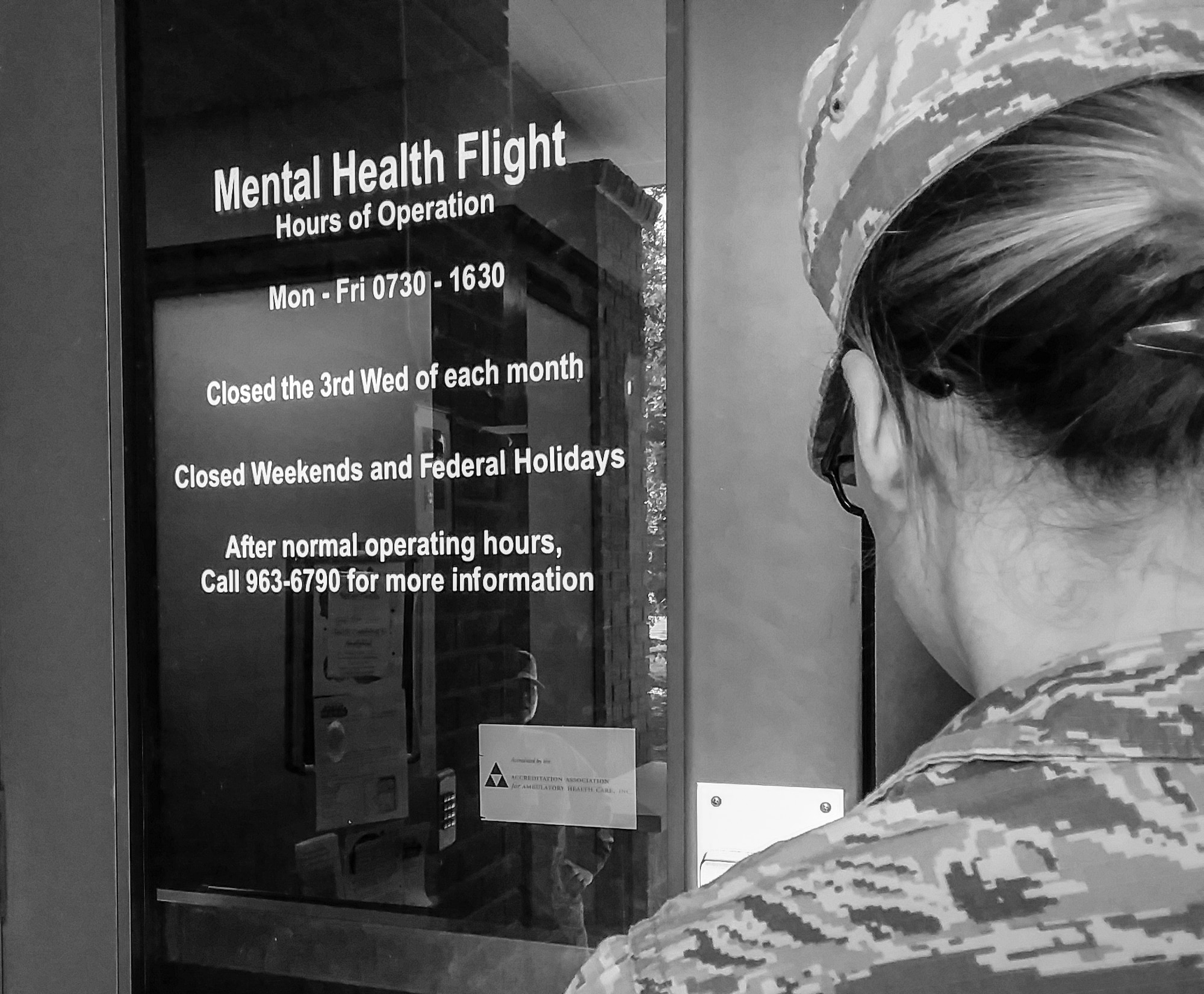 An Airman walks into Joint Base Charleston’s mental health clinic on post-traumatic stress awareness day June 27, 2017. Although PTSD may be associated with combat and the military, non-combat related incidents such as assaults, natural disasters, abuse and accidents can also cause the onset of the disorder. Starting in 2010, Congress named June 27 PTSD Awareness Day. In 2014, the Senate designated the full month of June for National PTSD Awareness to promote effective treatment of the disorder throughout the year.