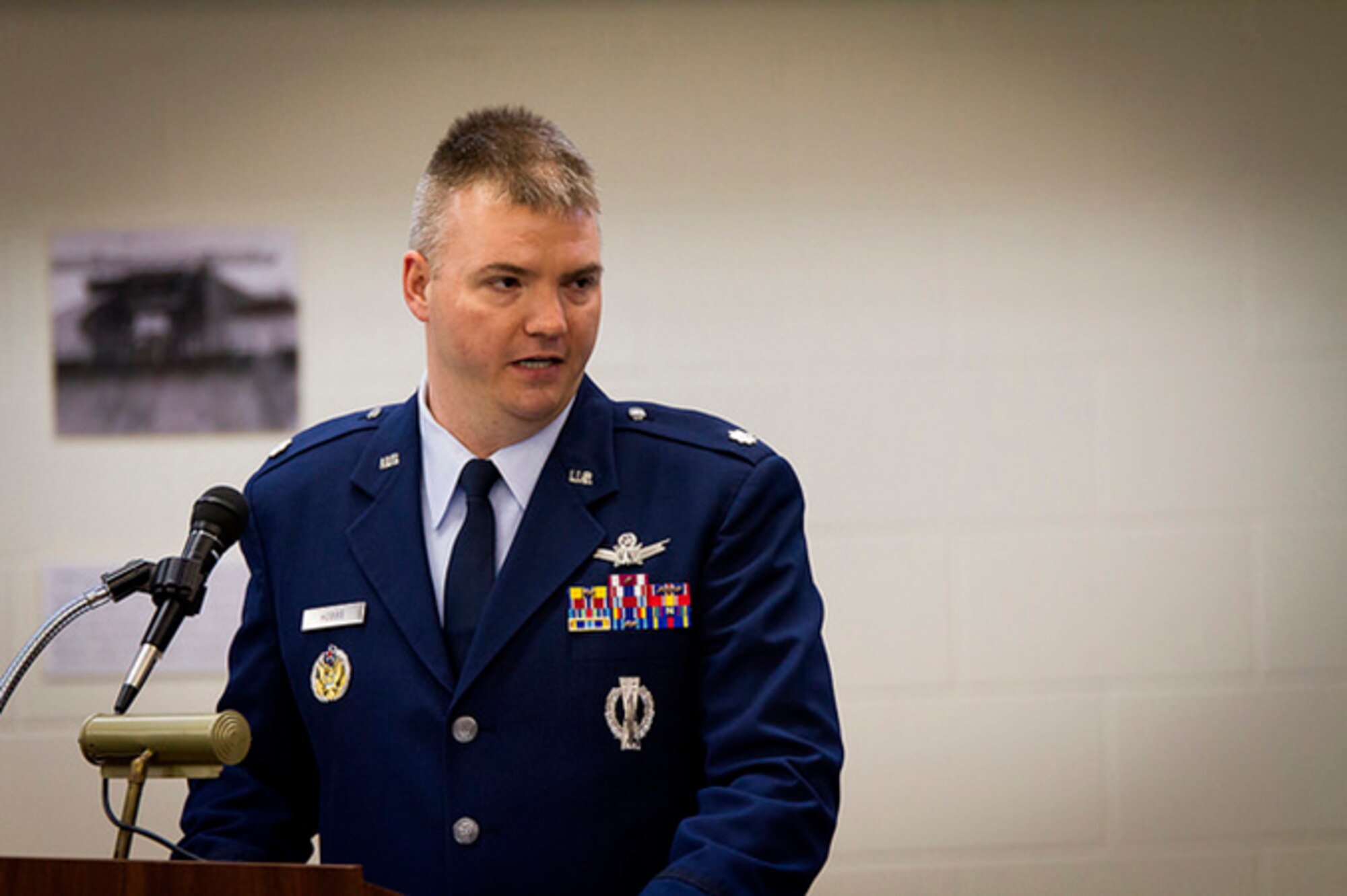 CAVALIER AIR FORCE STATION, ND -- Col. Devin Pepper, 21st Operations Group Commander, congratulates the inbound Commander of the 10th Space Warning Squadron, Lt Col Stephen Hobbs, at a change of command ceremony, June 23, 2017, at Cavalier Air Force Station, N.D.  The 10th SWS operates and maintains the world's most capable phased-array radar system at the Air Force’s only CONUS Isolated installation.  The Perimeter Acquisition Radar Attack Characterization System continuously provides critical missile warning and space surveillance data to North American Aerospace Defense Command, United States Strategic Command, and regional combatant commanders.  PARCS monitors and tracks more than half of all earth-orbiting objects to enable space situational awareness and space control.  