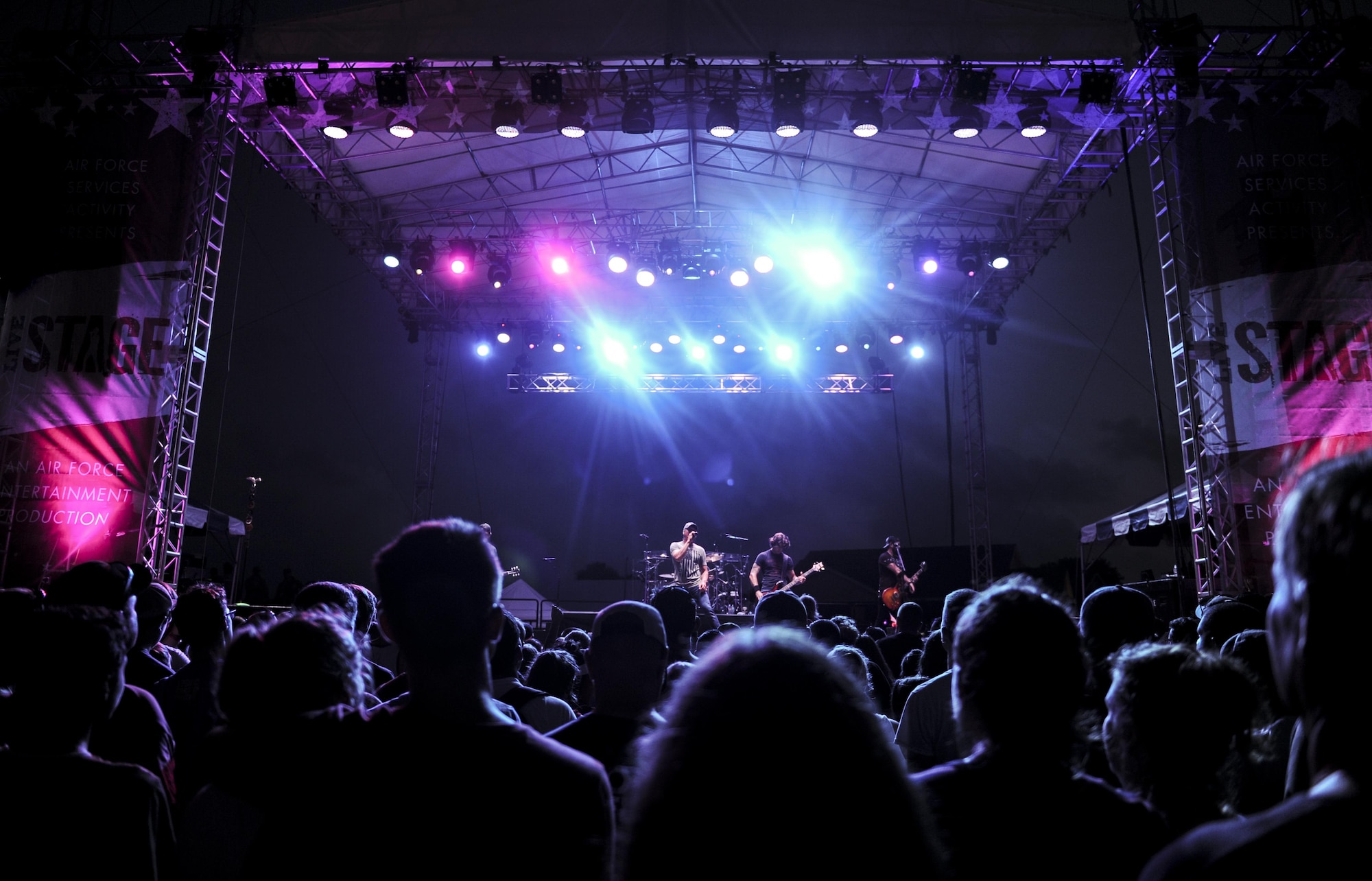 Rock band 3 Doors Down performs during Freedom Fest at Hurlburt Field, Fla., June 24, 2017. Events like Freedom Fest are designed to build resilience at Hurlburt Field, the most deployed base in the Air Force, by focusing on family and friends while celebrating our nation’s independence. (U.S. Air Force photo by Airman 1st Class Dennis Spain)