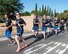 Members of the 60th Security Forces Squadron run with “The Flame of Hope” Special Olympics Torch at Travis Air Force Base, Calif., June 22, 2017. The defenders are running the torch to the California Department of Corrections prison facility in Vacaville, Calif. The event brings local law enforcement together from Solano County to show their support for the Special Olympics. (U.S. Air Force photo by Louis Briscese)