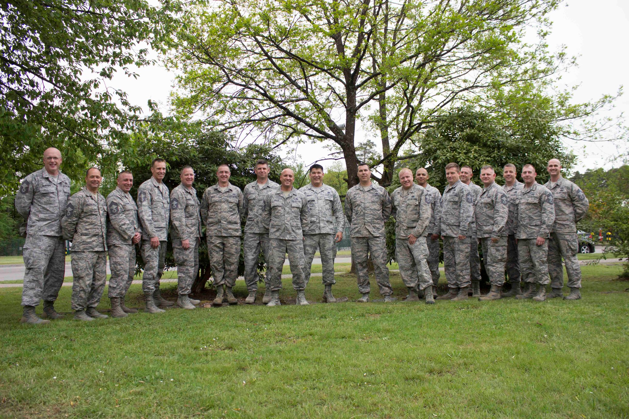 Members of the Air Force Civil Engineer Center's force development division gathered recently at Ramstein Air Base, Germany, for the annual Education Training and Review Committee with civil engineer senior enlisted leaders. The group met to significantly improve enlisted training and strengthen the Air Force CE community. (U.S. Air Force photo/Susan Lawson)