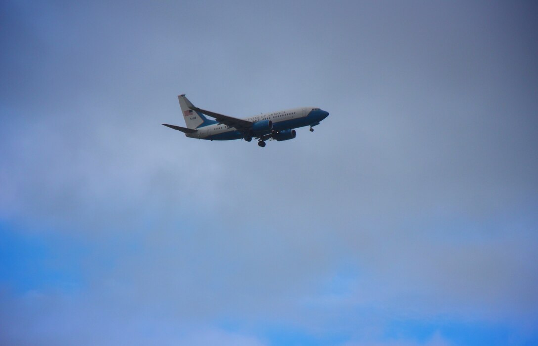 With a light drizzle of rain falling, clouds started to part and blue sky peeked through, as Lt. Col. Robert Witzel piloted the C-40 aircraft back from his last flight on June 23, 2017, at Scott Air Force Base, Illinois. Colonel Witzel had previously held a special ceremony during the drill weekend, but this was his actual last day in the cockpit flying.  Colonel Witzel retires as the Chief of Tactics, 932nd Operations Support Flight, 73rd Airlift Squadron, under the 932nd Airlift Wing. He is a command pilot with more than 8,500 flying hours in several aircraft including the C-141, the C-9 and finally the C-40C plane belonging to the Illinois wing, which is aligned under 22nd Air Force, and the Air Force Reserve Command. (U.S. Air Force photo by Lt. Col. Stan Paregien)