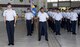 Lt. Col. Jens Lyndrup, 660th Aircraft Maintenance Squadron commander, stands at attention with his squadron during the 60th Maintenance Group Change of Command Ceremony where Col. Earl S. Scott relinquished command to Col. David A. Hammerschmidt, June 23, 2017. The 60th Maintenance Group has 2,200+ active, civilian, and reserve personnel supporting organizational and field-level maintenance for 18 C-5M Super Galaxy, 13 C-17 Globemaster, and 27 KC-10 Extender aircraft. at Air Mobility Command's largest wing. U.S. Air Force Col. Earl S. Scott relinquished command to Col. David A. Hammerschmidt during a ceremony rooted in military history dating back to the 18th Century where the command flag is passed to the individual assuming command in the presence of the entire unit. (U.S. Air Force photo/ Heide Couch)