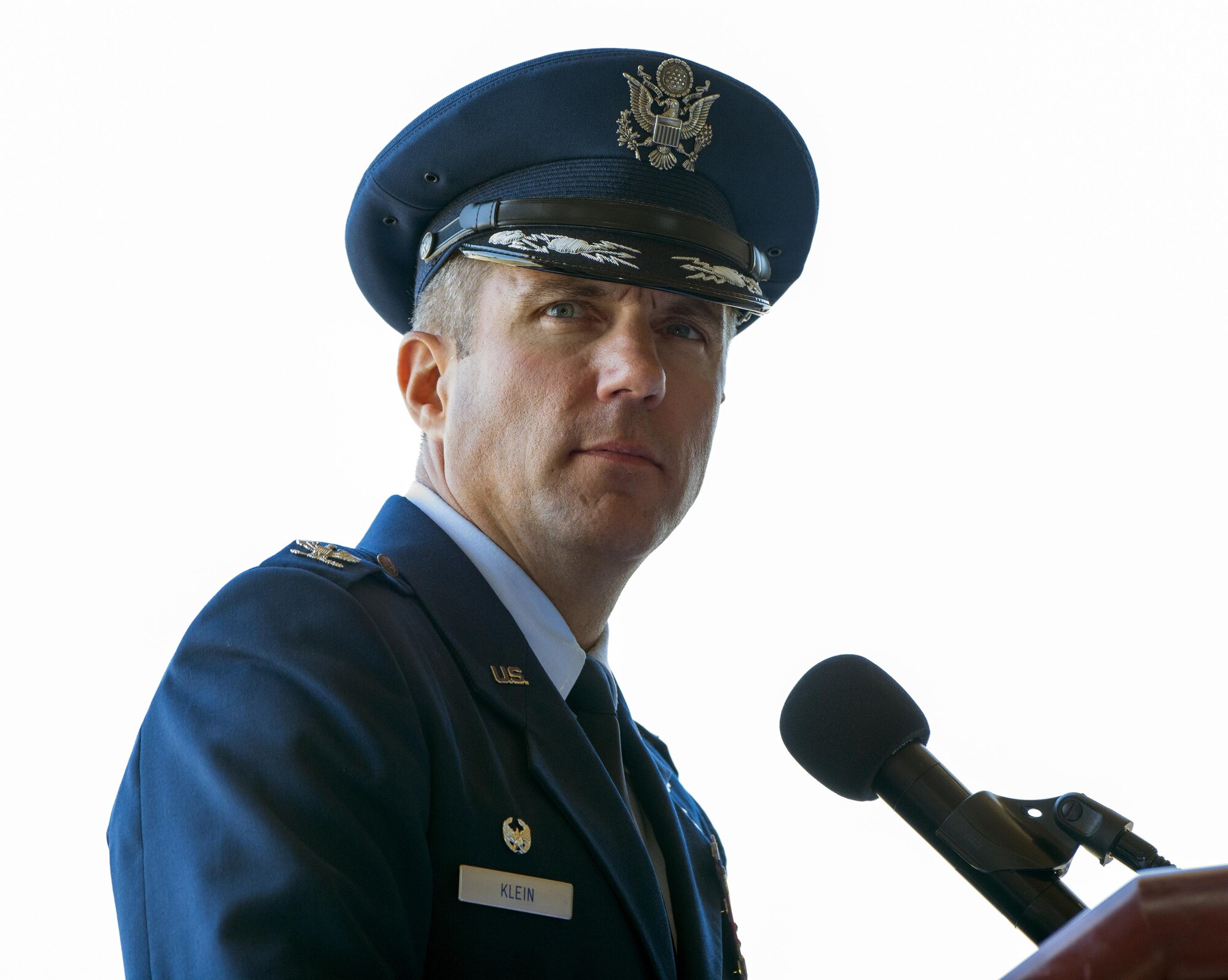 U.S. Air Force Col. John Klein, commander, 60th Air Mobility Wing, Travis AFB, Calif., presided over the 60th Maintenance Group Change of Command Ceremony where Col. Earl S. Scott relinquished command to Col. David A. Hammerschmidt, June 23, 2017.  The 60th Maintenance Group has 2,200+ active, civilian, and reserve personnel supporting organizational and field-level maintenance for 18 C-5M Super Galaxys, 13 C-17 Globemasters, and 27 KC-10 Extenders at Air Mobility Command's largest wing. U.S. Air Force Col. Earl S. Scott relinquished command to Col. David A. Hammerschmidt during a ceremony rooted in military history dating back to the 18th Century where the command flag is passed to the individual assuming command in the presence of the entire unit. (U.S. Air Force photo/ Heide Couch)
